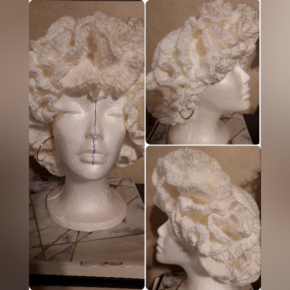 #L❤️VE:HANDMADE.  Crochet Ruffle HAT - Picture 6 of 8